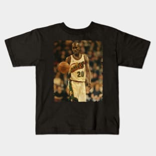 Gary Payton - Vintage Design Of Basketball Kids T-Shirt